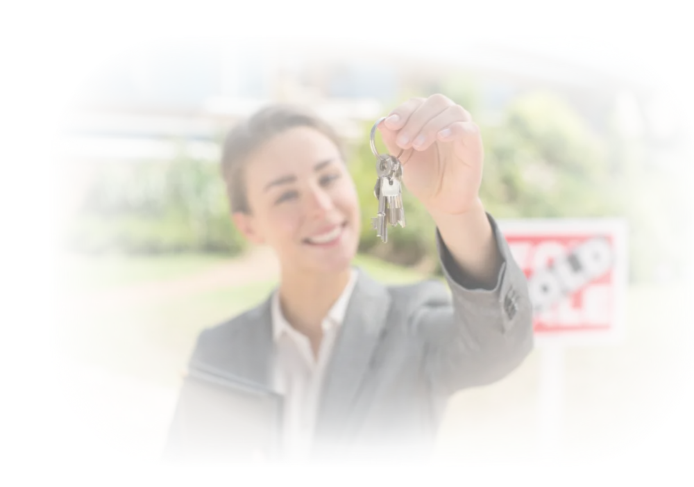 Smiling woman holding keys