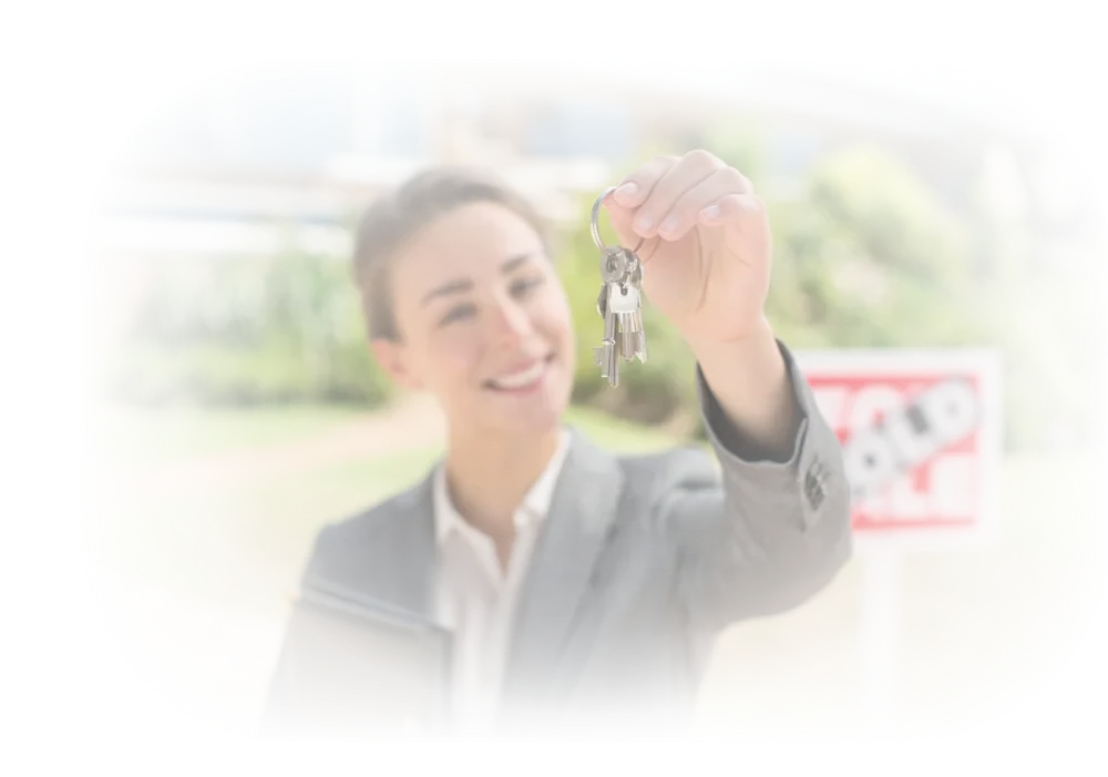 Smiling woman holding keys