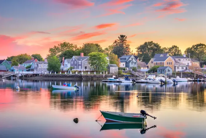 Houses on lake